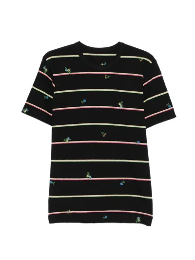 Jnby Embroidered Stripd T-shirt In Black