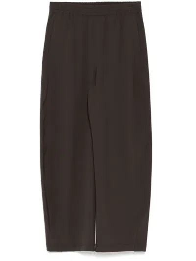 Jnby Extra Long Wide-leg Trousers In Brown