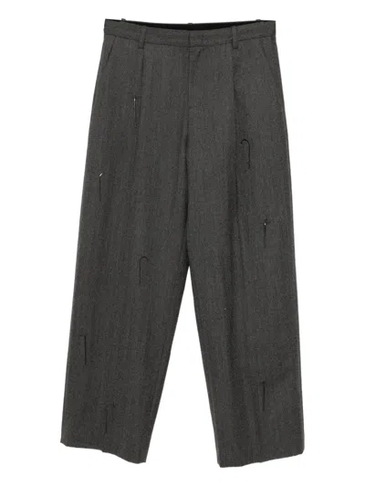 Jnby Fell Seam Trousers In Gray