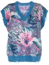 Jnby Floral-jacquard Mohair-blend Vest In Multicolour
