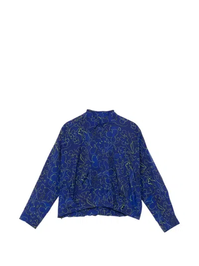Jnby Floral Long-sleeves Shirt In Blue