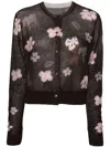 Jnby Floral-print Button-up Cardigan In Brown