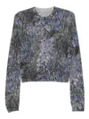 Jnby Floral Print Cardigan In Gray