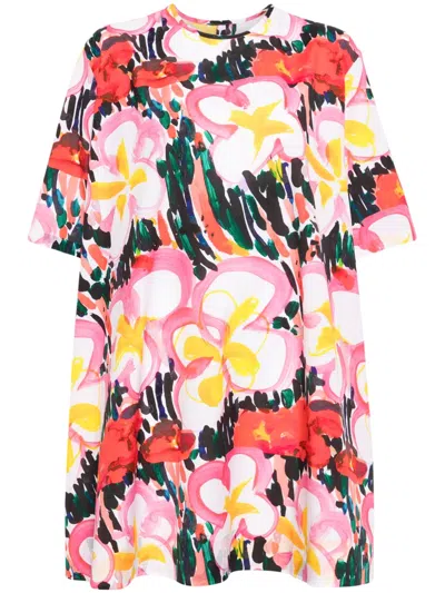 Jnby Floral-print Cotton Dress In Pink