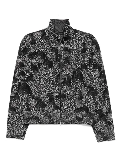 Jnby Floral-print Jacket In Black