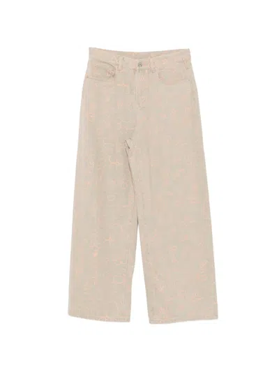 Jnby Floral-print Jeans In Neutral