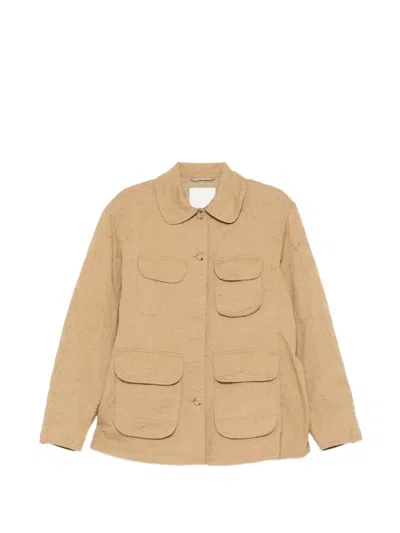 Jnby Floral-embroidered Jacket In Neutral