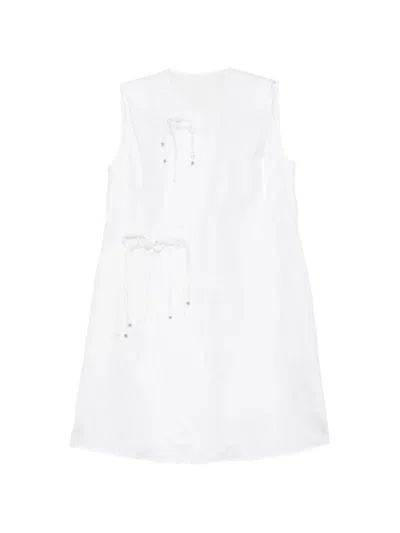 Jnby Floral-embroidered Sleeveless Dress In White
