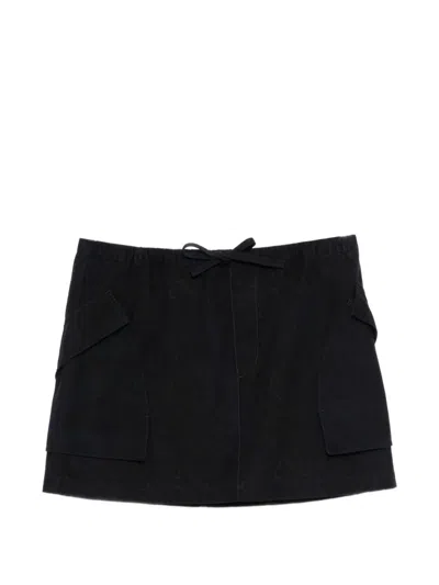 Jnby Floral-print Mini Skirt In Black