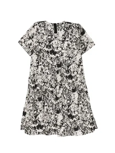 Jnby Floral-print Round-neck Dress In White