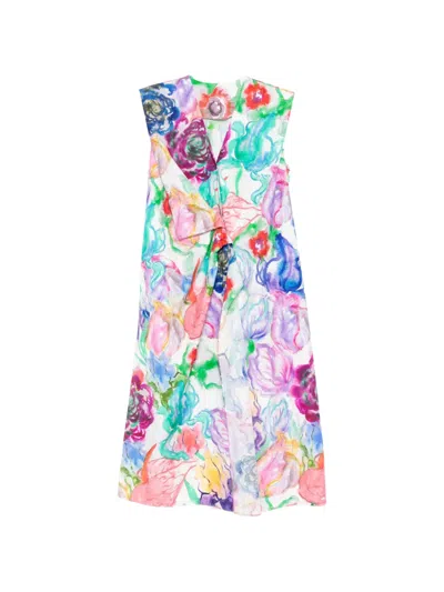 Jnby Floral-print Ruffled Dress In Multi