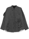Jnby Flower-detailing Jacket In Grey
