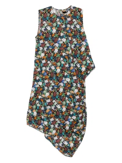 Jnby Flower-print Dress In Black
