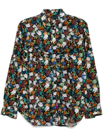 Jnby Flower-print Shirt In Black