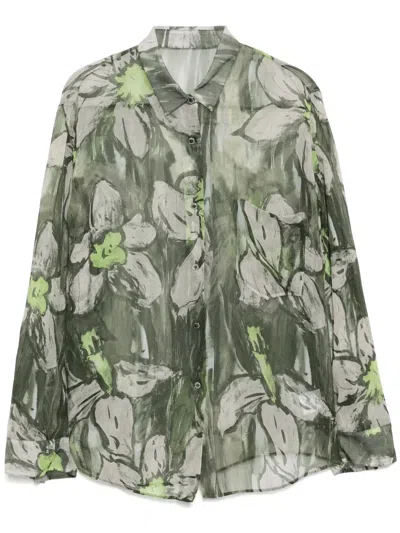 Jnby Flower-print Shirt In Green