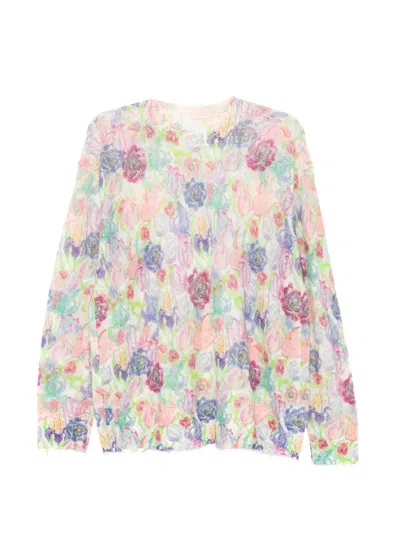 Jnby Strickoberteil Mit Blumen In Multi