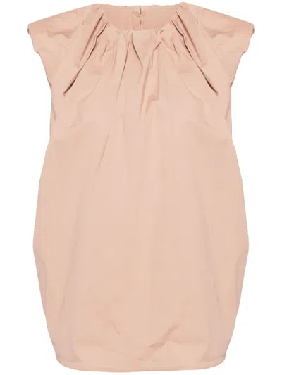 Jnby Frilled-neck Cotton T-shirt In Neutrals