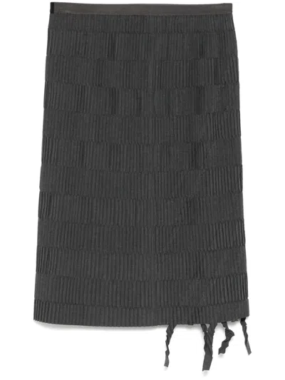 Jnby Fringe Hem Waist Skirt In Gray