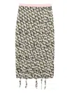 Jnby Fringed-edge Midi Skirt In Pink