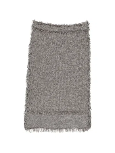 Jnby Fringed Midi Skirt In Gray
