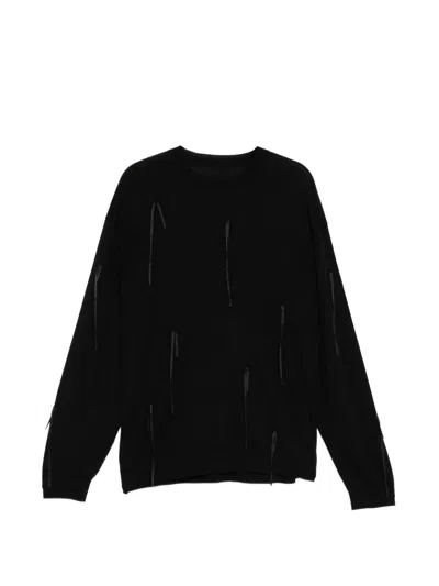 Jnby Fringed T-shirt In Black