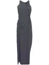 Jnby Gathered Striped Maxi Dress In White