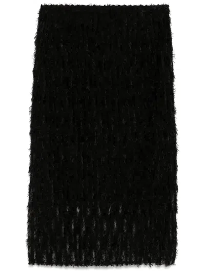 Jnby Gauze Fitted Waist Skirt In Black