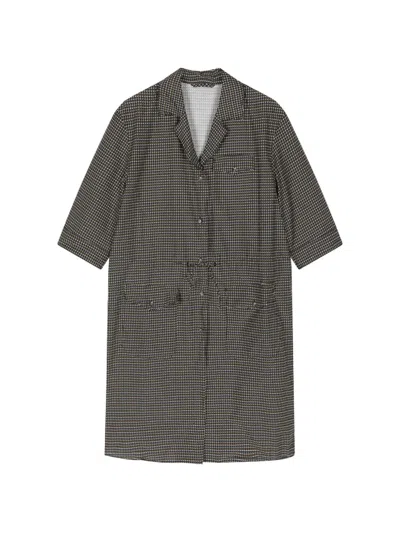Jnby Geometric-print Short-sleeve Mini Dress In Gray