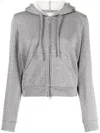 Jnby Glittered Zip-front Hoodie In Silver