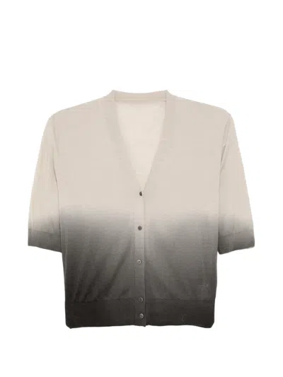 Jnby Gradient-effect Cardigan In Brown