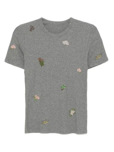Jnby Graphic-embroidered T-shirt In Gray