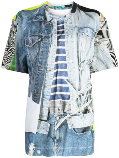 Jnby Graphic-print Cotton T-shirt In Blue