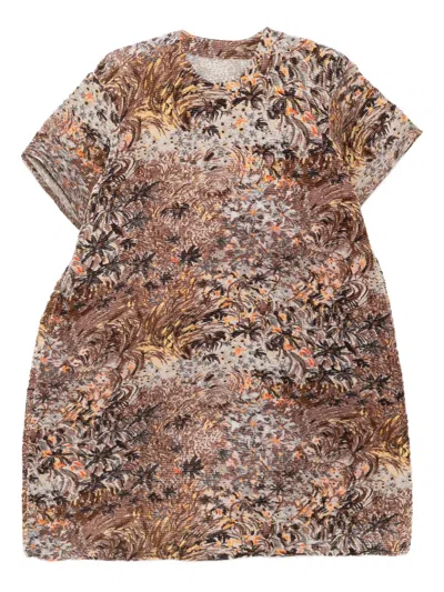 Jnby Graphic-print Dress In Brown