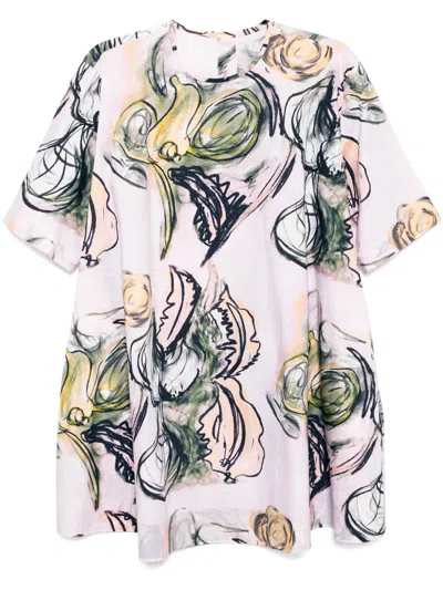 Jnby Graphic-print Dress In Pink