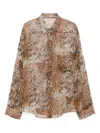Jnby Graphic-print Silk Shirt In Brown