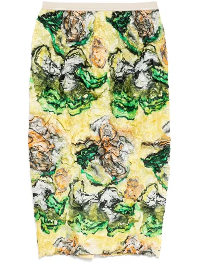 Jnby Graphic-print Skirt In Yellow