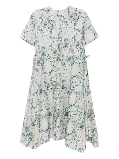 Jnby Graphic-printed Short-sleeved Dress In Neutral