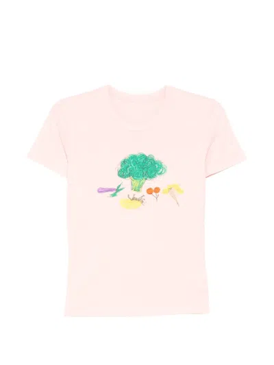 Jnby Graphic-print Fitted T-shirt In Pink