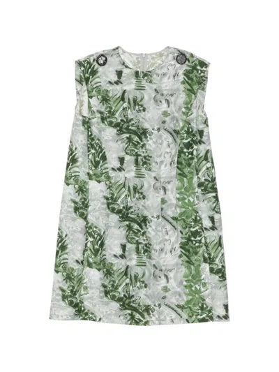 Jnby Han-paint-printed Floral Dress In Green