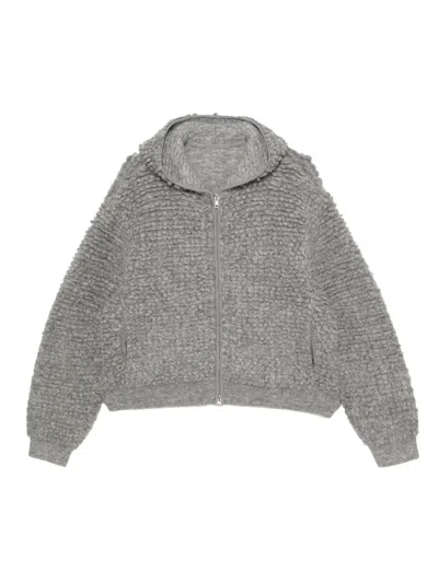 Jnby Hooded Cardigan In Gray