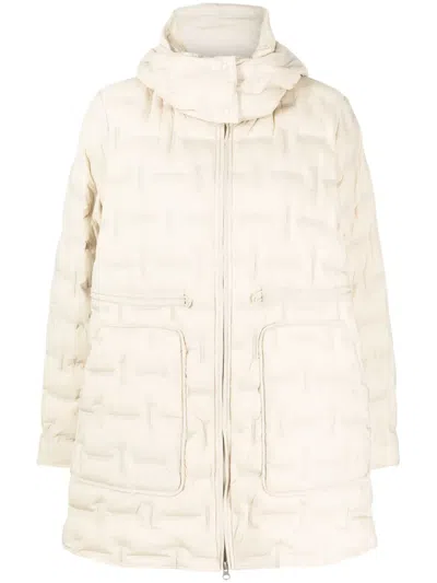 Jnby Hooded Padded Coat In Neutrals