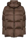 Jnby Hooded Puffer Jacket In Brown