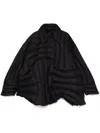 Jnby Irregular Tangent Mid-length Down Coat In Black