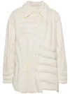 Jnby Irregular Tangent Puffer Jacket In Neutrals