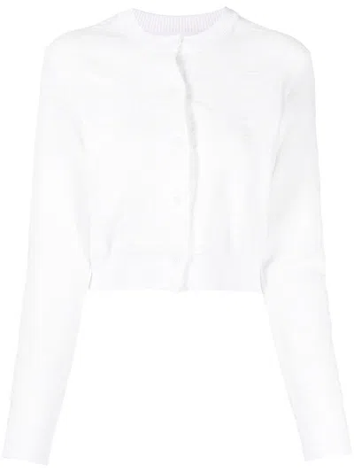 Jnby Cropped-cardigan Mit Jacquardmuster In White