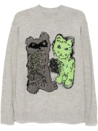 Jnby Jacquard Jumper In Grey
