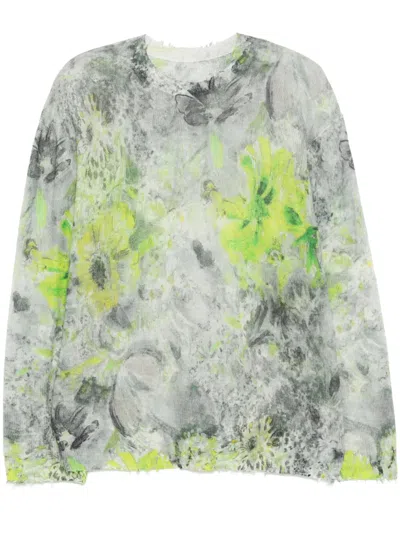 Jnby Jacquard Knitted Top In Grey