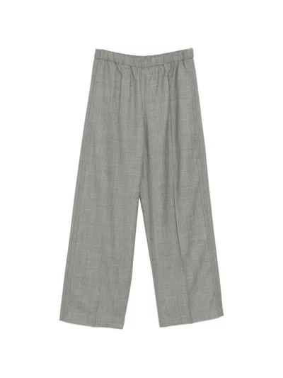 Jnby Jacquard Wide-leg Trousers In Gray
