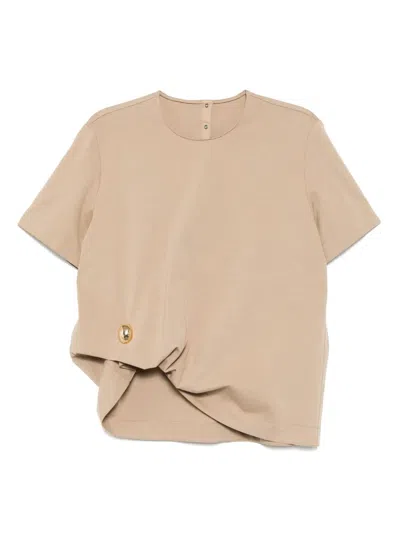 Jnby Kink-embellished T-shirt In Brown