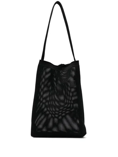Jnby Knitted Mesh Tote Bag In Black